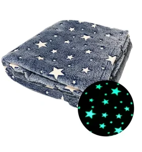 China Factory 100% Polyester Throw Fluorescent Glow in the Dark Luminous Blanket Thin Fleece Flannel Blankets Gifts