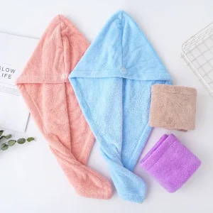 China Factory Direct Microfiber Hair Drying Towel Logo Woven Technics for Hair or Beach Use