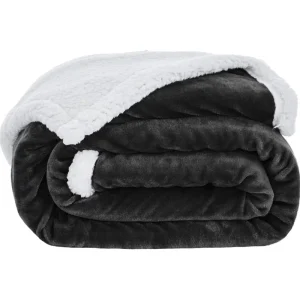 China Factory Double Layer Custom Logo Color Flannel Sherpa Fleece Throw Blanket Reversible Cozy Soft 2 Ply Blankets for Winter