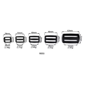China Factory Eco-friendly Non-slip Plastic Strap Tri-glide Buckle for Backpack Webbing Customized Color Adjustable Slide Buckle