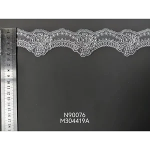 China Factory Girls’ Narrow Stripe Embroidered 100% Polyester Knitted Sheer Mesh Fabric for Apparel & Home Textiles