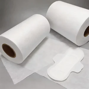 China Factory OEKO-TEX 30/35/40gsm Organic Cotton Spunlace Nonwovens Roll for Sanitary Products Top Layer