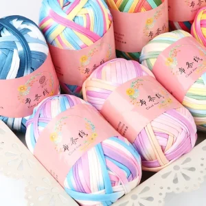 China Factory Price 100% Polyester Mixed Color T Shirt Yarn for Knitting Bag