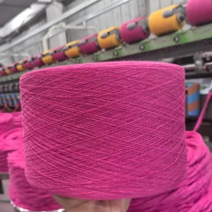 China Factory Rose Red Ne 3.5s 32s Cotton 30% Open end Blended Yarn TC 60 40 Eco Friendly Recycled Dyed Fabric Anti Pilling