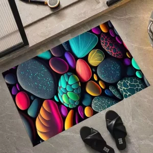 China Factory Supply 3D Printed Patterns Stone Bathroom Mat Quick Dry Diatom Mud Absorbent Bath Rug Eco Friendly Non slip Carpet