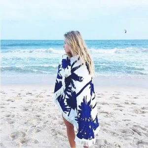 China Factory’s Large Round Beach Towel Quick-Dry Plain Woven Bath Towel with Cute Unicorn Design Pink Outdoor Towel