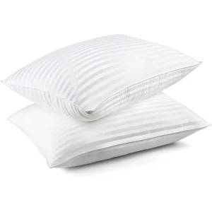 China Hotel Quality 100% Cotton Extra Soft Stripped Pillow Bed Sleeping Pillows