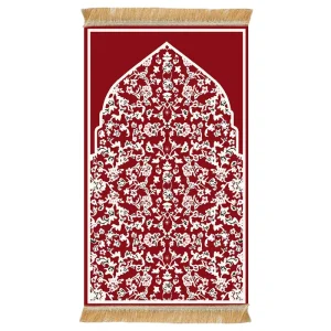 China Machine Made Islamic Mats Muslim Prayer Rug with Elegant Design Washable Anti Slip Soft Thick Prayer Mats