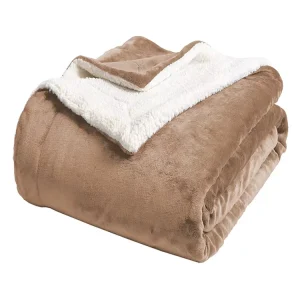 China Manufacture Fleece White Plain Double Ply Blanket Sherpa Blanket for Bedroom