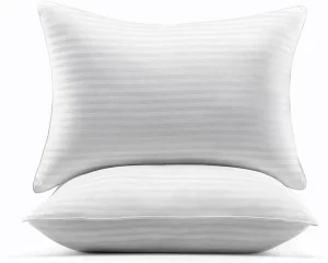 China Manufacturer Supply Luxury 1cm Stripe Pillow LOW MOQ 100 Sets Hotel Collection Bed Pillows