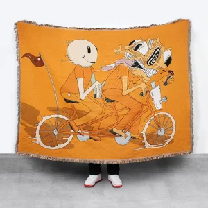 China Manufactures Custom Modern Polyester Cotton Double Jacquard Weave Pattern Color Tapestry Throw Woven Blanket
