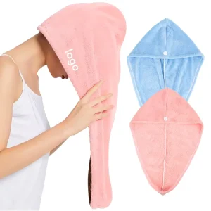 China Quick-Dry Microfiber Head Hair Towel Turban Wrap Custom Logo Hair Drying Towel for Women Woven Technique