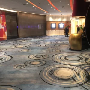 China Supplier Printed Nylon Polypropylene Broadloom Carpet Geometric Pattern Cut Pile Reversible Washable 4m OEM ODM