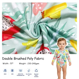 China Textile No Moq Poly Knitted Custom Print Dbp Fabric Double Brushed Polyester Fabric for Kids’ Wear