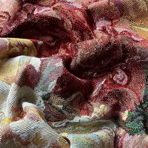 China Textile Polyester Woven Yarn Dyed Fabric Latest New Designs Beautiful Brocade Jacquard Fabric for Wedding Dress
