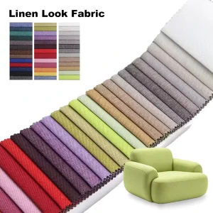 China Zhejiang Supplier Home Textile 100% Polyester 260 GSM Upholstery Linen Look Like Fabric For Sofa