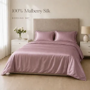Chinese Pure Home Textile 16-22mm 100% Luxury Mulberry Silk Duvet Cover Full Fitted Sheet Beddings Set