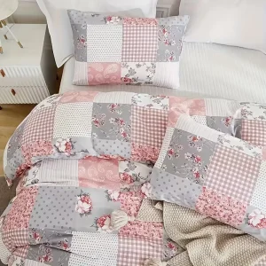 Chinese Style Queen Quilt Comforter Sets 3 Piece Woven Embroidery Cotton Filling 200TC Polyester Washable Customizable Home