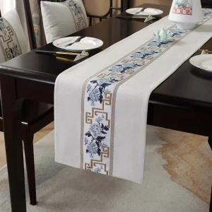 Chinese Style Waterproof Table Runner Home Decor Dining Table Runner Cotton Table Runner