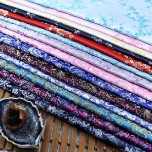 Chinese Traditional Style Luxury Suiting Brocade Fabric 100% Polyester for Men Wedding Garment
