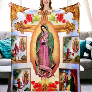 Christian Gifts for Women Catholic Gifts Our Lady of Virgin Mary Religious Throw Blanket Ultra-Soft Micro Fleece Blanket