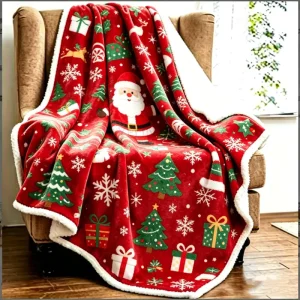 Christmas Blanket Bulk Flannel Fleece Blanket for Holiday Party Home Decor