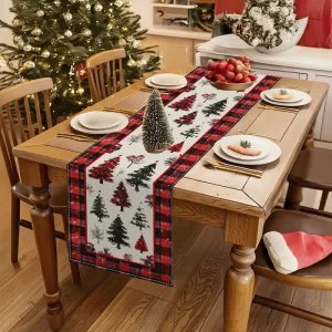 Christmas Custom Modern Linen Table Runner Home Decor Long Tablecloth Placemat