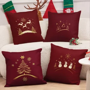 Christmas Custom Printed Square Pillowcases Cushion Covers Cozy Pretty Cute Versatile Home Hospital Zipper Closure
