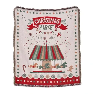 Christmas Decor Polyester Cotton Throws Cartoon Woven 130*160 Sofa Couch Woven Throw Blankets 130*160