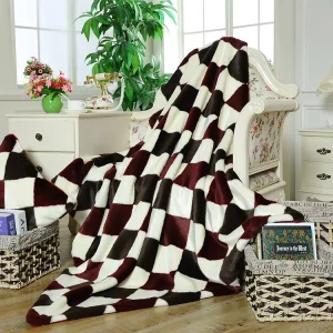 Christmas Decorative Plaid Fleece Throw Blanket Soft Coral Velvet Bed Sheets Gift Warm Cozy Flannel Polyester Mode