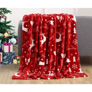Christmas Fleece Throw Blanket Soft Lightweight Warm for Living Room Bedroom Bed Sofa Couch Kids Adults Gifts