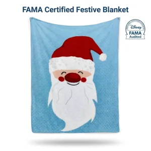 Christmas Half Velvet Blanket Santa Claus Printed Festive Throw FAMA Certified License Blanket Retail Collection