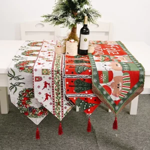 Christmas Knitted Table Runner Tablecloth