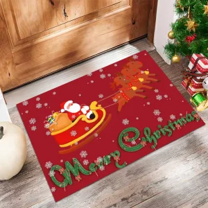 Christmas Limited Edition Absorbent Non Slip Machine Washable Kitchen Bathroom Door Mat Floor Mat for Home Use