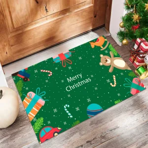 Christmas Limited Edition Animal Print Absorbent Non slip Machine Washable Kitchen Bathroom Hotel Door Mat Home Use