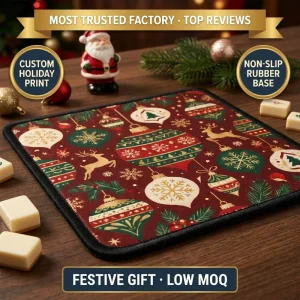 Christmas Mahjong Mat Custom Holiday Print Non Slip Rubber American Mahjong Table Mat Gift Support Dropshipping
