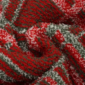 Christmas Plaid Jacquard Half Velvet Blanket Nordic Red Tartan Throw for Sofa Bed Couch Soft Warm Winter Holiday Decor