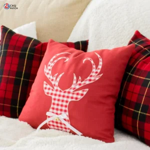 Christmas Season Custom Velvet Embroidered Printed Decorative Throw Pillow case Backdrop Double sided Sofa Pillow Cover