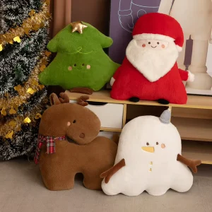 Christmas Series Cotton Plush Toy Santa Claus Elk Christmas Tree Snowman 40cm Stuffed Animal Holiday Decoration Kids Gift