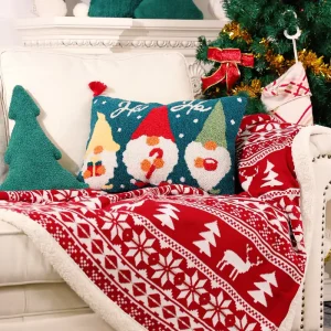 Christmas Series Customized Square Luxury Textured Decorative Throw Pillows for Living Room Bedroom Decor