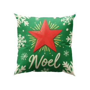 Christmas Square Throw Pillow Case Green Series Five Star Design Hotel Use Modern Linen Plush