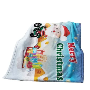 Christmas Style Flannel Blanket Double Layer Thick Printed Blanket Customized Portable Warm Sofa Bed Blankets