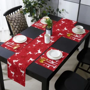 Christmas Table Runner Red Plaid Dining Table Runner and Placemat Set