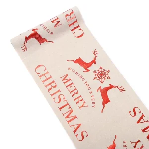 Christmas Table Runner Vintage Santa Claus Table Cloth Merry Christmas Snowflake Winter Xmas Christmas Table Runner