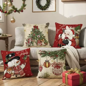 Christmas Themed Christmas Throw Pillow Valentine’s Day Letter Pillowcase Living Room Sofa Halloween Cushion Decor
