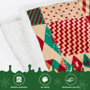 Christmas Throw Blanket Christmas Decorations Gifts for Women Sherpa Flannel Fleece Winter Holiday Blanket