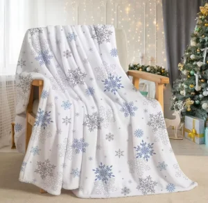 Christmas Throw Blanket Snowflake Blanket Super Soft Flannel Fleece Blankets Winter Plush Warm Bed Blankets Decor for Couch Bed