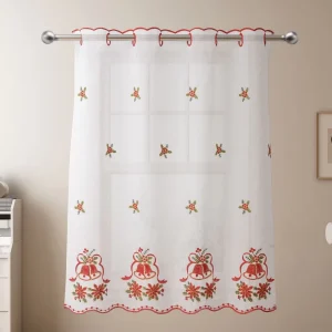 Christmas Voile Granada Fabric Fashion Design Mesh Embroidery for Curtains for the Living Room