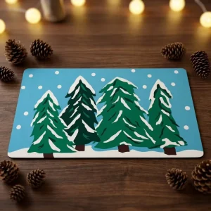 Christmas-style Modern Eco-friendly Polyester Printed Carpet Custom-patterned Household and Commercial Door Mat PVC Backing