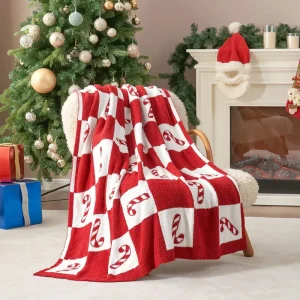 Christmas themed Cartoon Winter Throw Nap Blanket Flannel Super Soft Knitted Decorative Home Essential Warm